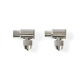 Conector coaxial tata cotit 90 - coaxial mama cotit, 2 buc de metal